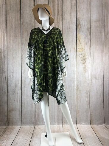 Kraft4Life| Women Summer Beach Cover up Oversize Caftan Tunic Casual Top Blouse Short Kaftan Beach Dress poncho in Saudi Arabia