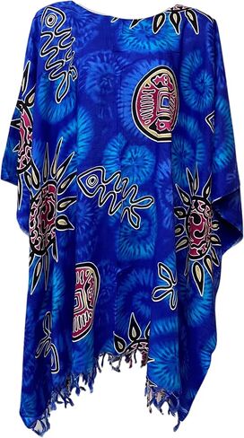 Kraft4Life| Women Summer Beach Cover up Oversize Caftan Tunic Casual Top Blouse Short Kaftan Beach Dress poncho in Saudi Arabia