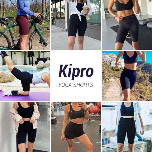 شورت اليوغا للنساء شورت عالي الخصر لراكبي الدراجات النارية مع جيوب للتمرين الرياضي والجري in Kuwait