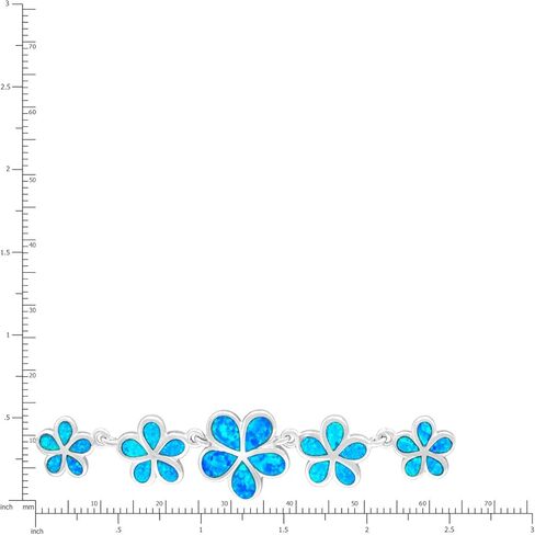 قلادة من الفضة الاسترليني من شركة هونولولو جولري كامبني بخمسة زهرة بلوميريا مع أوبال أزرق مقلد, مادة صمغية, اوبال in Kuwait