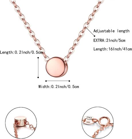 BriLove Gifts for Mom Women's 925 Sterling Silver Dainty Tiny Dot Necklace Round Circle Pendant Choker Necklacefor Mothers Day/Valentines Day/Birthday/Christmas/Anniversary in Saudi Arabia