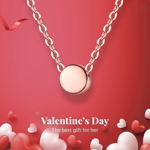 BriLove Gifts for Mom Women's 925 Sterling Silver Dainty Tiny Dot Necklace Round Circle Pendant Choker Necklacefor Mothers Day/Valentines Day/Birthday/Christmas/Anniversary in Saudi Arabia