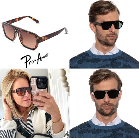 نظارة شمسية Pro Acme Classic Aviator للنساء والرجال، ذات ظلال مربعة وتصميم ثلاثي العارضة للرياضات الخارجية in Kuwait