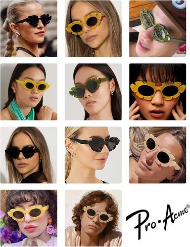 نظارة شمسية Pro Acme العصرية على شكل زهرة عين القطة للنساء والرجال، نظارات Y2K ذات متعة كلاسيكية UV400 in Kuwait