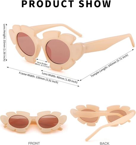 نظارة شمسية Pro Acme العصرية على شكل زهرة عين القطة للنساء والرجال، نظارات Y2K ذات متعة كلاسيكية UV400 in Kuwait