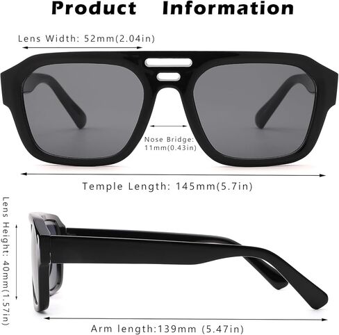 نظارة شمسية Pro Acme Classic Aviator للنساء والرجال، ذات ظلال مربعة وتصميم ثلاثي العارضة للرياضات الخارجية in Kuwait