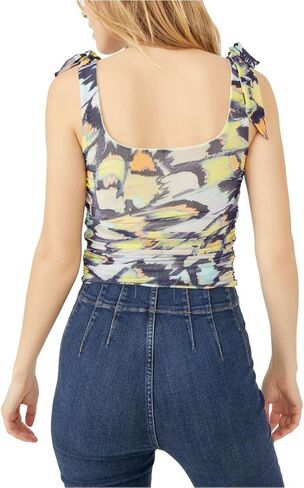 فري بيبل توب كات افينيو مطبوع للنساء بلون اخضر مينت in Kuwait