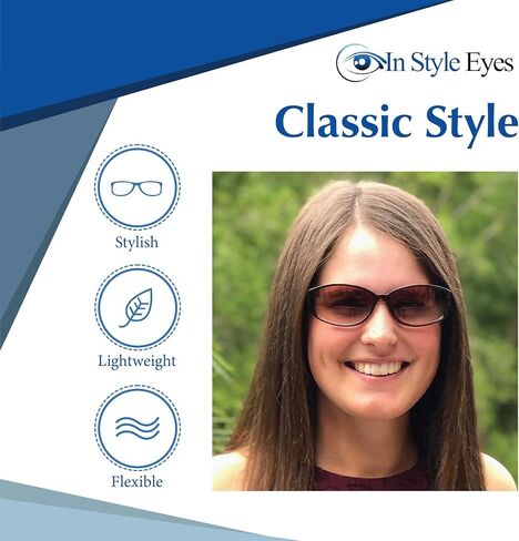 نظارات شمسية ثنائية البؤرة أنيقة للقارئ من In Style Eyes - نظارات قراءة بإطار مستطيل كامل الحواف - عدسات غير مستقطبة - سلحفاة - 3.0x in Kuwait