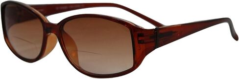 نظارات شمسية ثنائية البؤرة أنيقة للقارئ من In Style Eyes - نظارات قراءة بإطار مستطيل كامل الحواف - عدسات غير مستقطبة - سلحفاة - 3.0x in Kuwait