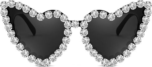 نظارات شمسية على شكل قلب من FEISEDY للنساء، نظارات عصرية على شكل قلب من الألماس، إطار مرصع بالكريستال B2318 in Saudi Arabia