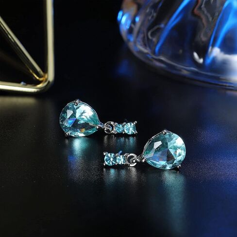 JOERICA 9 Pairs Stainless Steel CZ Dangle Earrings for Women Crystal Teardrop Earrings Set Multicolor Cubic Zirconia Birthstone Drop Earrings in Kuwait