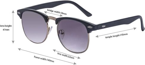 Round Semi Rimless Sunglasses Half Frame Vintage Nearsighted Sunglasses for Driving 100% UV Blocking(-4.0) in Saudi Arabia