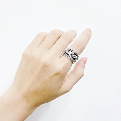 Vintage Pigs Open Statement Ring for Women Teen Girls Silver Plated Cute Animal Adjustable Stackable Chunky Wide Finger Band Promise Engagement Dating Rings Personalized Jewelry Gifts in Saudi Arabia