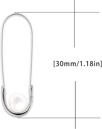 LAXPICOL 925 Sterling Silver Pin Shape Dangle Earrings For Women Girls Elegant Pearl Special Drop Earrings Silver Tone, Pearl, No Gemstone in Kuwait