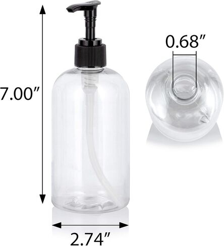 JUVITUS 12 oz Clear Plastic PET Squat Boston Round Bottle Gold Disc Cap (12 pack) in Saudi Arabia