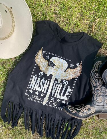 iliheyov Nashville Tank Top for Women Country Music Festival Graphic Print Sleeveless Nash Music Tank Tops in Saudi Arabia