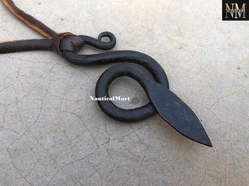 NauticalMart Hand-Forged Steel Serpent Pendant - Hammered Snake -Viking/Norse/Celtic/Medieval/Scandinavian/Iron/Jewelry/Necklace/Skyrim in Saudi Arabia