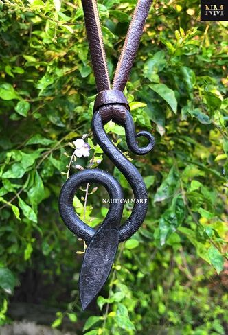 NauticalMart Hand-Forged Steel Serpent Pendant - Hammered Snake -Viking/Norse/Celtic/Medieval/Scandinavian/Iron/Jewelry/Necklace/Skyrim in Saudi Arabia