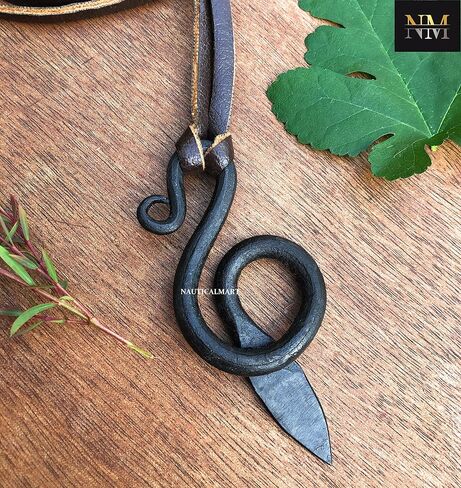 NauticalMart Hand-Forged Steel Serpent Pendant - Hammered Snake -Viking/Norse/Celtic/Medieval/Scandinavian/Iron/Jewelry/Necklace/Skyrim in Saudi Arabia