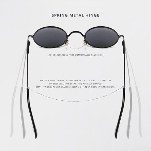 LASPOR Round Polarized Sunglasses for Hippie Glasses Metal Frame 100% UV Blocking Lens in Saudi Arabia