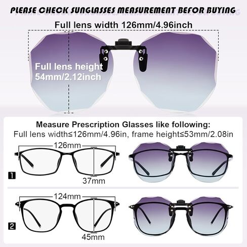 نظارات شمسية بمشبك مضلع للنساء والرجال فوق النظارات الطبية، نظارات مستقطبة قابلة للطي تناسب النظارات الشمسية in Kuwait