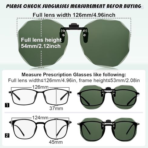 نظارات شمسية بمشبك مضلع للنساء والرجال فوق النظارات الطبية، نظارات مستقطبة قابلة للطي تناسب النظارات الشمسية in Kuwait