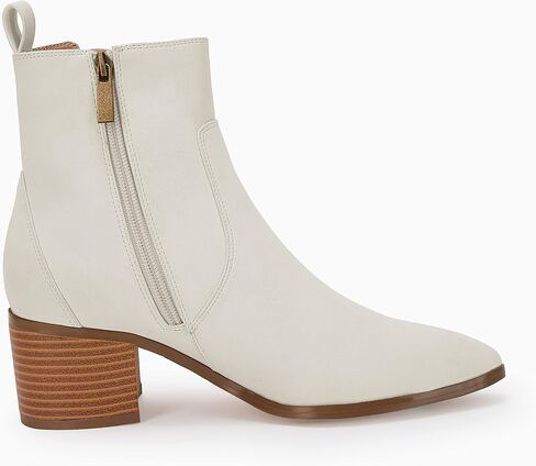 Coutgo Womens Ankle Boots Chelsea Pointed Toe Stacked Low Heel Vintage Booties Shoes with Zipper in Saudi Arabia