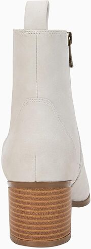 Coutgo Womens Ankle Boots Chelsea Pointed Toe Stacked Low Heel Vintage Booties Shoes with Zipper in Saudi Arabia