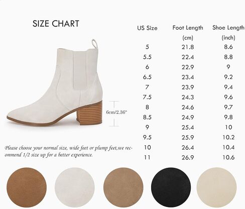 Coutgo Womens Ankle Boots Chelsea Pointed Toe Stacked Low Heel Vintage Booties Shoes with Zipper in Saudi Arabia