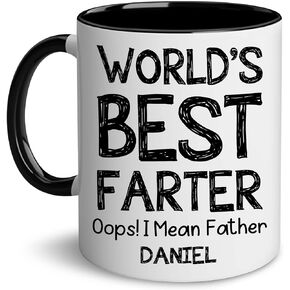 Dad Mug - Dad Gifts - World's Best Farter Oops I Mean Father - Funny Fathers Gifts From Daughter Son - Father Day, Christmas Birthday Presents For Father Grandpa Father In Law Step Dad