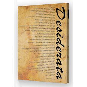 Desiderata Poem Framed Quotes Wall Art Inspirational Posters Canvas Pictures Prints Poetry Wall Art Vintage Bedroom Decor (08x12in,Framed)
