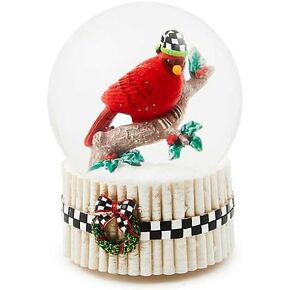 MACKENZIE-CHILDS Christmas Snow Globe and Music Box, Unique Musical Snow Globe Christmas Decoration, Courtly Bear
