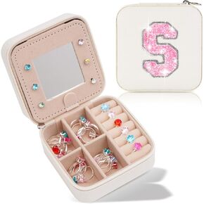 Travel Jewelry Case - Personalized Jewelry Box for Women,Small Jewelry Organizer Cute Jewelry Organizers and Storage Aesthetic,Travel Essentials Birthday Gifts for Girls Women | Lavender,A