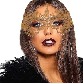 Auwoyss Sexy Masquerade Mask Venetian Lace Mask Fashion Eyemask Halloween Mask Ball Costume Accessory for Women and Girls