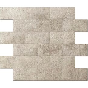 Art3d 10-Pack Peel and Stick Wall Tile for Backsplash, Stick on Stone Tile for Kitchen Bathroom Fireplace Vanitity in Stone Beige