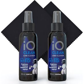 Eyeglass Lens Cleaner (3.38oz+3.38oz+2cloths) – Kit for Glasses, Screens, Camera, Laptops, Touchscreens, Computer Monitors, Other Electronics – 2 Microfiber Cloths Inluded