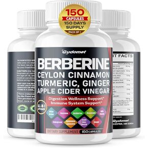 Berberine 12,000mg Ceylon Cinnamon 4,500mg - All-in-1 Supplement with Bitter Melon AVG Gymnema sylvestre Turmeric Milk Thistle Licorice Holy Basil Fenugreek Banaba
