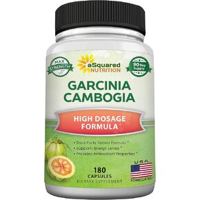 aSquared Nutrition Garcinia Cambogia 1600mg-180 Capsules-Natural Pure Extract Pills for Brain Health- Standardized Ultra HCA & Garcinia Cambogia Supplement Alternative to Gummies, Drops, Tea & Powder