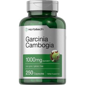Horbaach Garcinia Cambogia Extract Pills | 1000mg | 250 Capsules | Herbal Supplement | Non-GMO, Gluten Free