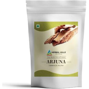 HERBAL HILLS Arjuna Bark Powder (Terminalia Arjuna) | 16 Oz (454 GMS) | Standardized Extract Wellness and Health Supplements