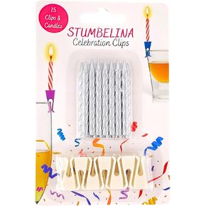 Celebration Birthday Candle Clips | Party Favors for 21st, 40th, Birthdays, New Years and More! | Unique Fun Beer Cup Shot Glass Champagne Toast Candles (Multi-Color, 15 Candles)
