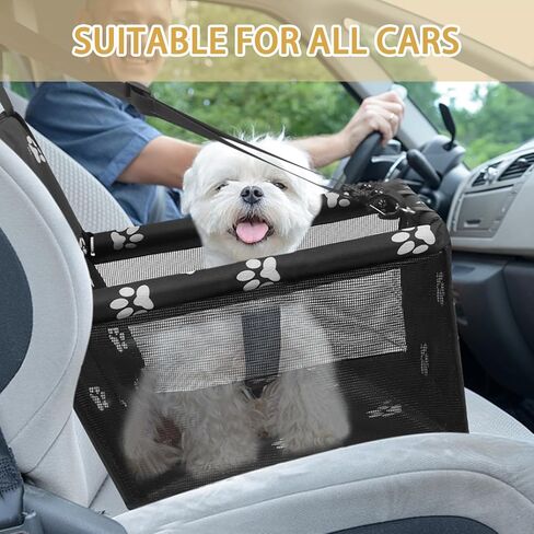 PetsHome مقعد سيارة للكلاب قابل للطي مقعد سيارة معزز مقاوم للماء وجيد التهوية حقيبة سفر أكسفورد للكلاب الصغيرة والمتوسطة والجراء والحيوانات الأليفة بنمط وردي in Kuwait