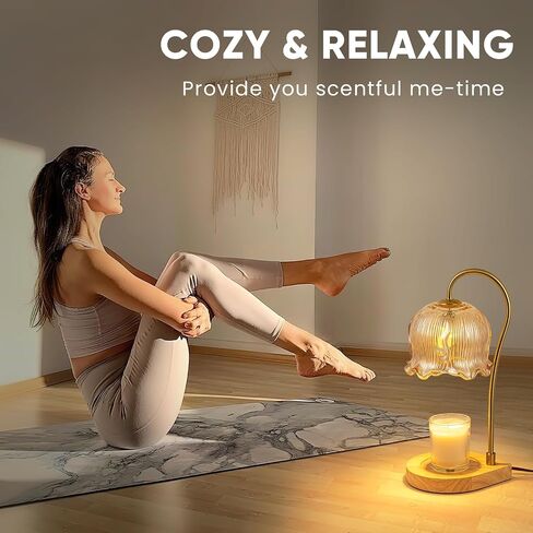 Vintage Candle Warmer Lamp with Timer, Electric Candle Warmer Light for Bedroom, Cozy Gifts for Women Mom, Dimmable Scented Wax Melts Warmer for Jar Candles, with 2 Bulbs. in Saudi Arabia