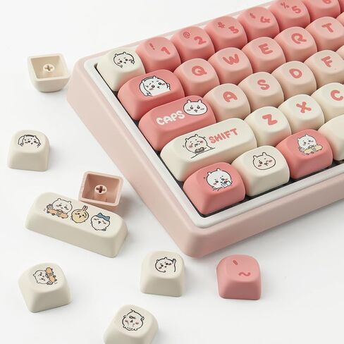PBT 145 مفاتيح لطيف اليابانية أنيمي كيكابس مجموعة صبغ التسامي MOA الملف الشخصي مخصص كيكابس ل Cherry Gateron MX Swithes لوحات المفاتيح الميكانيكية in Saudi Arabia