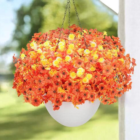 Artificial Flowers Pansies Plants for Outside,10 Bundles Outdoor UV Resistant Fake Silk Pansy,Faux Viola,Garden Porch Window Box Home Wedding Farmhouse Festive Shrub Decor-Without Basket in Kuwait