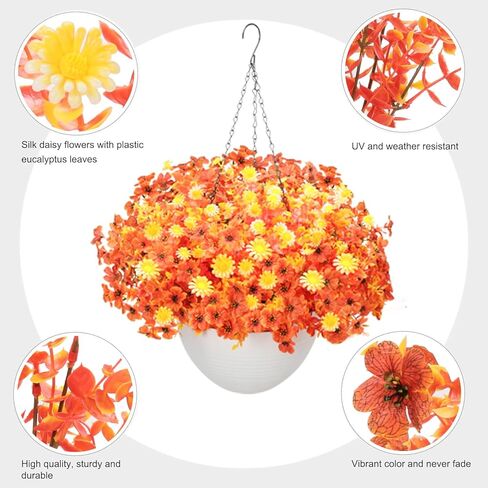 Artificial Flowers Pansies Plants for Outside,10 Bundles Outdoor UV Resistant Fake Silk Pansy,Faux Viola,Garden Porch Window Box Home Wedding Farmhouse Festive Shrub Decor-Without Basket in Kuwait