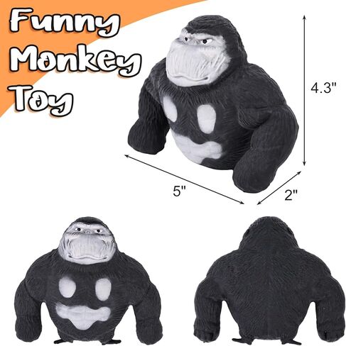 MCPINKY Stretchy Monkey Toy, Squeeze Gorilla Decompress Stress Relief Toy for Children and Adults Birthday Gift Brown in Saudi Arabia