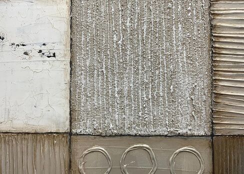 AZAVY Art,24X36Inch Hand-Painted Textured Silver White Art Oil Painting Decorative Modern Artwork Abstract Vertical Wall Art Stretched and Framed Ready to Hang in Kuwait