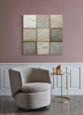 AZAVY Art,24X36Inch Hand-Painted Textured Silver White Art Oil Painting Decorative Modern Artwork Abstract Vertical Wall Art Stretched and Framed Ready to Hang in Kuwait