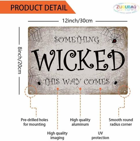 ديكورات الهالوين، إنها مجرد مجموعة من Hocus Pocus مضحك معدن القصدير لافتة فنية لتزيين المنزل والمطبخ وغرفة النوم وساحة الشرفة، مقاس 8 × 12 بوصة ديكور جدار الباب المخيف العتيق in Saudi Arabia